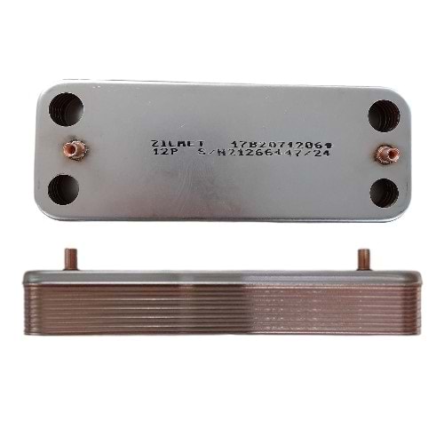 KOMBİ PLAKALI EŞANJÖR (ZILMET) 12 PLAKA DEMİRDÖKÜM ADEN NEVA ATRON 17B2071206 166 MM