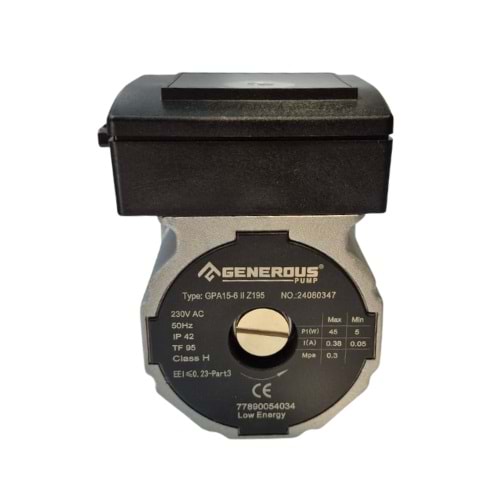 SİRKÜLASYON POMPASI GENEROUS DEMİRDÖKÜM ATROMIX ECA PREMIX PROTHERM GPA15-6 II Z195 MAX.45W MOTOR
